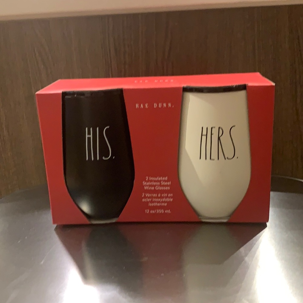 Rae Dunn “His and Hers” insulated wine tumblers